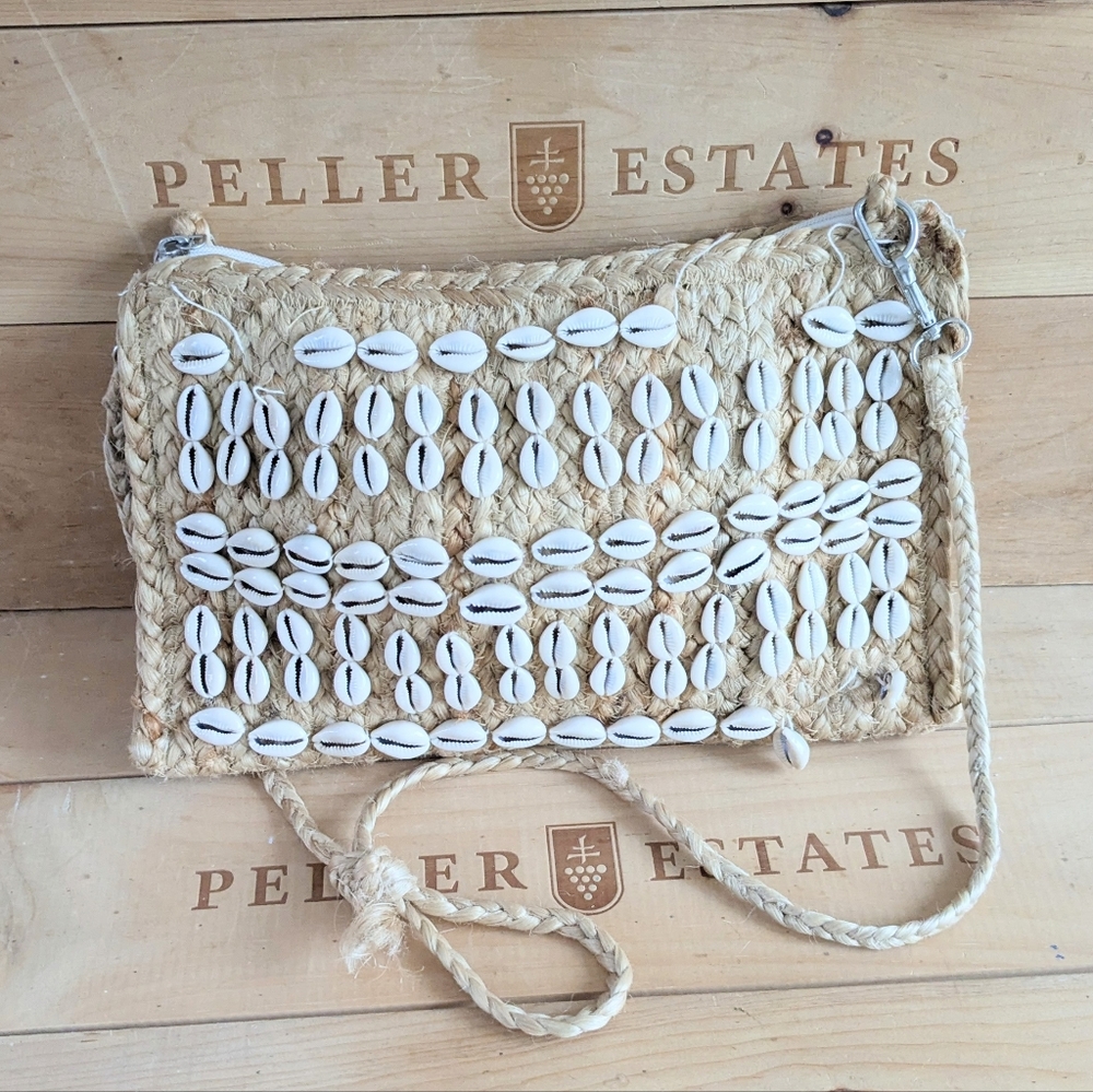Cowie Shell Natural Woven Crossbody Bag